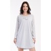 Dámské domácí šaty s dlouhým rukávem Good night (Barva šedá, Velikost S)