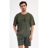 Pánské pyžamo šortky David (Barva khaki, Velikost M)