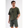 Pánské pyžamo šortky David (Barva khaki, Velikost M)