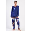 Dámské pyžamo dlouhé Sára (Barva tmavě modrá, Velikost 1XL)