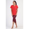 Dámské pyžamo kapri Kateřina (Barva červená, Velikost XXL)