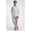 Pánské pyžamo dlouhé Volume (Barva světle šedá, Velikost XXL)