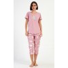 Dámské pyžamo kapri Méďa s polštářem (Barva starorůžová, Velikost L)