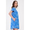 Dámské domácí šaty s krátkým rukávem Měsíc (Barva modrá, Velikost M)