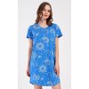 Dámské domácí šaty s krátkým rukávem Měsíc (Barva modrá, Velikost M)