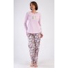 Dámské pyžamo dlouhé Klárka (Barva bílá káva, Velikost XL)