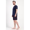 Pánské pyžamo šortky Rudolf (Barva tmavě modrá, Velikost M)
