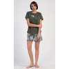 Dámské pyžamo šortky Barbora (Barva khaki, Velikost S)