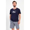Pánské pyžamo šortky Old car (Barva tmavě modrá, Velikost M)