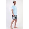 Pánské pyžamo šortky Vašek (Barva světle modrá, Velikost M)