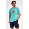 Pánské pyžamo šortky Relax (Barva mentolová, Velikost M)