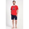 Pánské pyžamo šortky Motorkář (Barva červená, Velikost M)