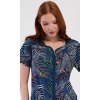 Dámské domácí šaty s krátkým rukávem Barbara (Barva tmavě modrá, Velikost M)