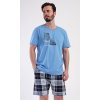 Pánské pyžamo šortky Felix (Barva modrá, Velikost XXL)