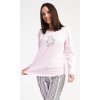 Dámské pyžamo dlouhé Paulína (Barva světle růžová, Velikost S)