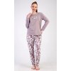 Dámské pyžamo dlouhé Karla (Barva bílá káva, Velikost 1XL)