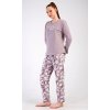 Dámské pyžamo dlouhé Karla (Barva bílá káva, Velikost 1XL)