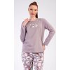 Dámské pyžamo dlouhé Karla (Barva bílá káva, Velikost 1XL)