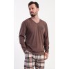 Pánské pyžamo dlouhé Paul (Barva hnědá, Velikost M)