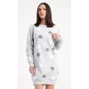 Dámské domácí šaty s dlouhým rukávem Hvězdy (Barva šedá, Velikost S)