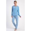 Dámské pyžamo dlouhé Natural life (Barva modrošedá, Velikost XL)