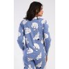 Dámské pyžamo dlouhé Tučňák a méďa (Barva modrošedá, Velikost S)