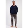 Pánské pyžamo dlouhé Armando (Barva tmavě modrá, Velikost M)