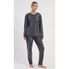Dámské pyžamo dlouhé Lucia (Barva tmavě šedá, Velikost 1XL)