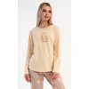 Dámské pyžamo dlouhé Monika (Barva béžová, Velikost M)