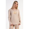 Dámské pyžamo dlouhé Monika (Barva béžová, Velikost M)