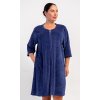 Dámské domácí šaty s tříčtvrtečním rukávem Alex (Barva modrá, Velikost 1XL)