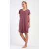 Dámská noční košile s krátkým rukávem Eliza (Barva kakaová, Velikost S)