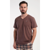 Pánské pyžamo šortky Norbert (Barva hnědá, Velikost 4XL)