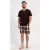 Pánské pyžamo šortky Daniel (Barva hnědá, Velikost M)