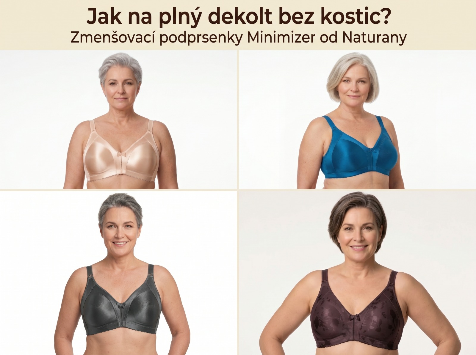 Jak na plný dekolt bez kostic? Zmenšovací podprsenky Minimizer od Naturany