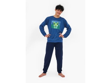 Chlapecké pyžamo dlouhé Cornette 55 chameleon tmavě modré