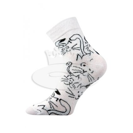 Dámské ponožky Xantipa 31 kočky bílé