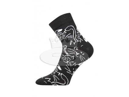 Dámské ponožky Xantipa 31 kočky černé