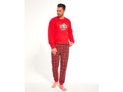 Pyžamo pánské Cornette 203 vánoční tučnáci červené