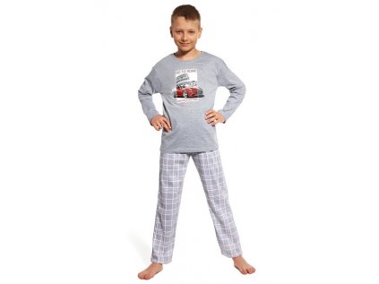Pyžamo dětské Cornette 69 šedé auto