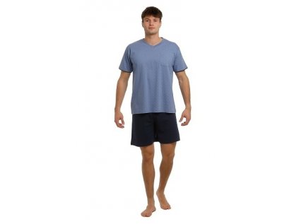 Pánské pyžamo Calvi krátké 267 modré