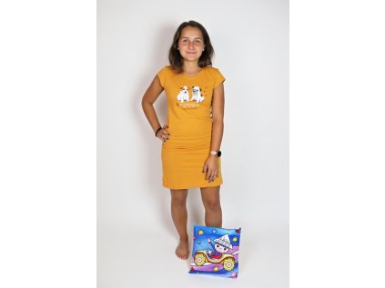 Dětská noční košile Cornette 548 pejsci oranžová