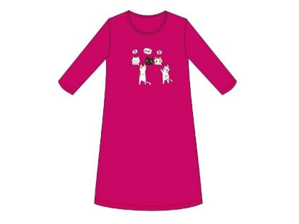 Dívčí noční košile Cornette kočičky růžová