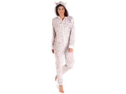 Dámský overal na spaní Irbis s oušky šedý