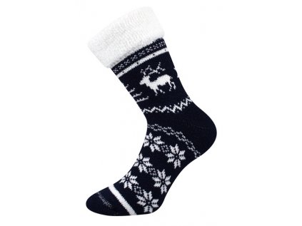Ponožky pletené silné Norway tmavě modré