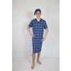 Košile noční pánská Rozárka P30 kostka modrá