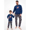 Pyžamo pánské Cornette 290 vánoční medvídek Teddy tmavě modré