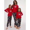 Dívčí pyžamo Cornette 186 vánoční medvídek červené