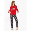 Dívčí pyžamo Cornette 186 vánoční medvídek červené