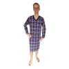 Pánská noční košile P40 Rozárka kostka modročervená